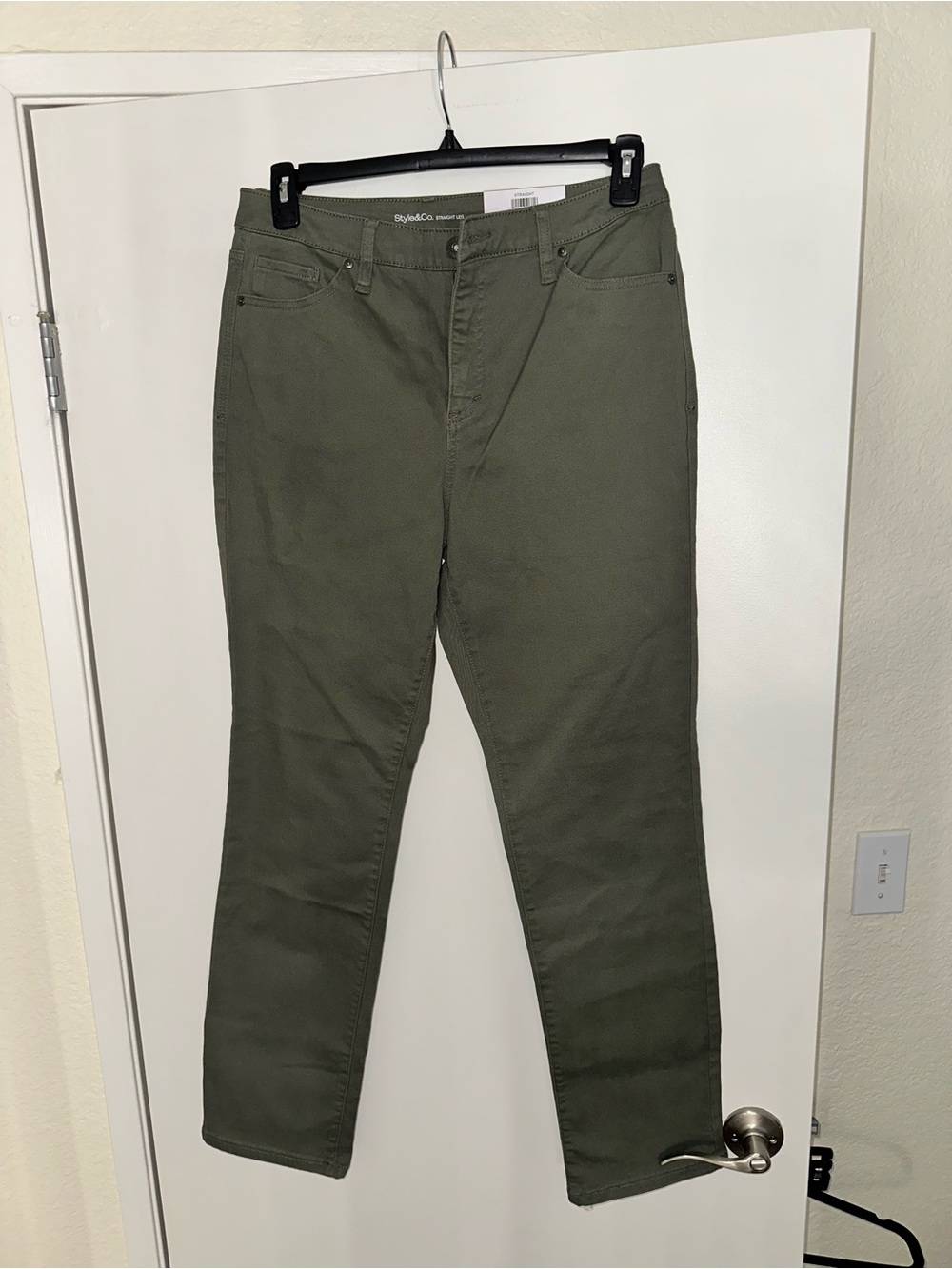 Style &Co Olive Green Straight-Leg Pants